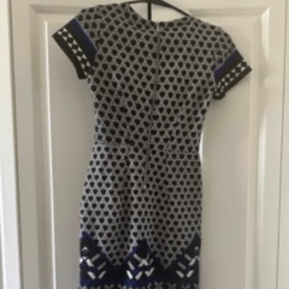 H&M Black, White and Royal Blue Dress